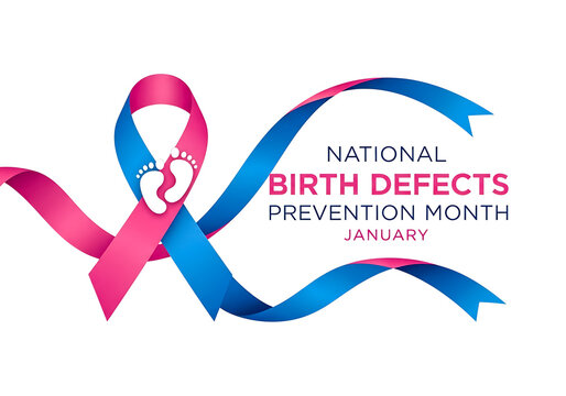 National birth defects prevention month ribbon isolated on transparent background
