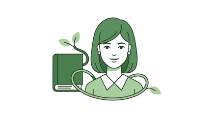 Eco Conscious Learning and Personal Growth Concept Illustration.