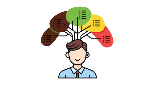Organized thinking and mental categorization concept icon.