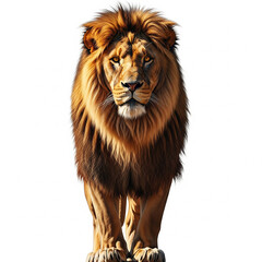 Fototapeta premium Majestic male lion standing tall with full mane