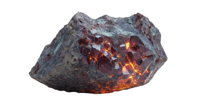 Vibrant crystal formation emerging with rocky mineral structure sparkling gemstone cluster natural geology element isolated on white background