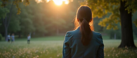 Serene reflective imagery conveying deep reflection and gratitude through subtle human expressions and tranquil natural settings during a solemn memorial ceremony in  Photo Stock  Concept  and empty s