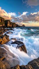 Dramatic coastal scene at sunset (3)