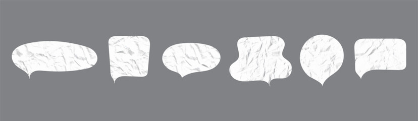 A set of speech bubbles made from crumpled paper. Dialogue bubbles.Vector.