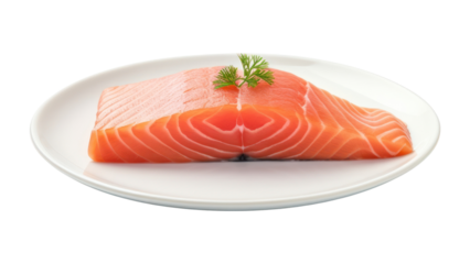 PNG Salmon plate seafood transparent background.
