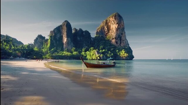 boat at ralay beach, Krabi, Thailand