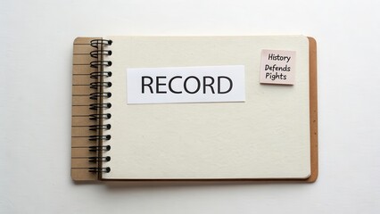 Open Notebook with Record Label and History Notes