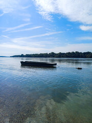 Boat Floating on Danube River under Blue Sky