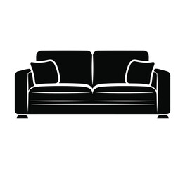 Black silhouette of a twoseater sofa