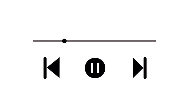 _ Music Player button animation, Play or pause button animation. Music or video play bar icon animation.