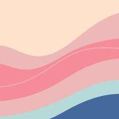 Abstract pastel waves gentle flowing curves soft colors calm serene ambiance minimalist organic forms modern digital art design