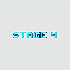 Retro stage 4 text for gaming or progress