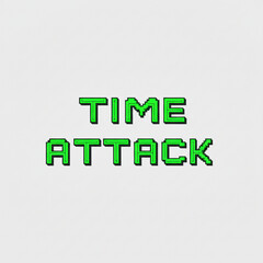 Time attack pixel art text graphic