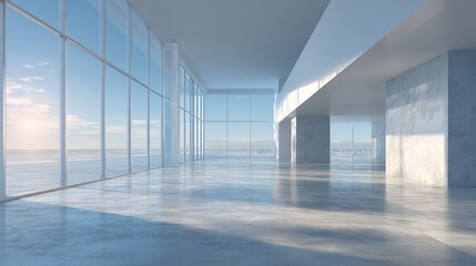 Obraz premium Immersive Composite Tile Flooring Composition with Luminous Daylighting – Clean Commercial Visual for Sustainable Interior Design Trends