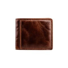 brown leather wallet Isolated on Transparent Background