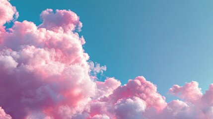 Soft Pink Clouds Against Clear Blue Sky in Serene Daylight