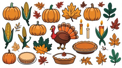 set of autumn leaves