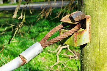 Cable Gate Post Locked