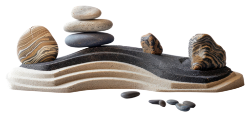 Zen garden stones balance tranquility