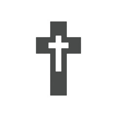 Simple dark cross with white inner cross silhouette