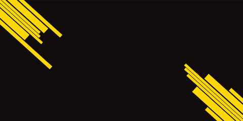 Modern Yellow Geometric Lines on Black Abstract Background