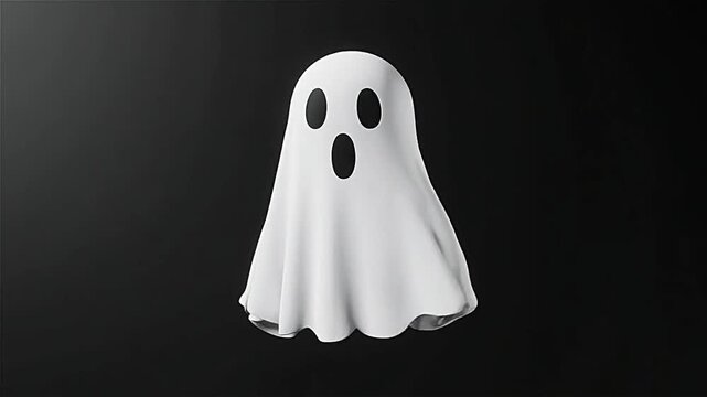 Ghost Floating Against a Black Background for Halloween or other Scary Occasion