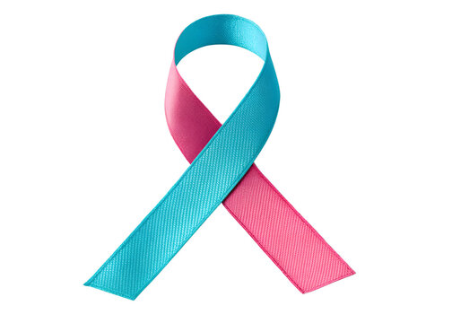 Pink and blue ribbon isolated on transparent background for baby loss awareness