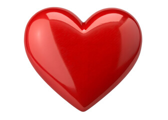 Red heart isolated on transparent background symbolizes love, passion, and affection
