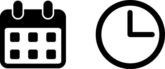 Calendar and clock icons representing schedule and time management