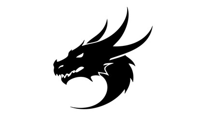vector illustration of a tribal dragon head shape tattoo