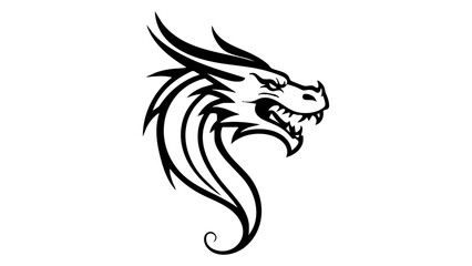 tribal dragon tattoo vector illustration shape silhouette 