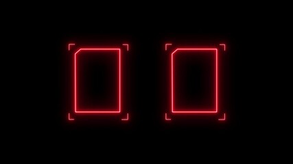 Universal Technology neon Line and frame Video overlay Futuristic HUD Head up display interface template with basic geometry line element. This tech border UI viewfinder video is full HD and looping. - Powered by Adobe