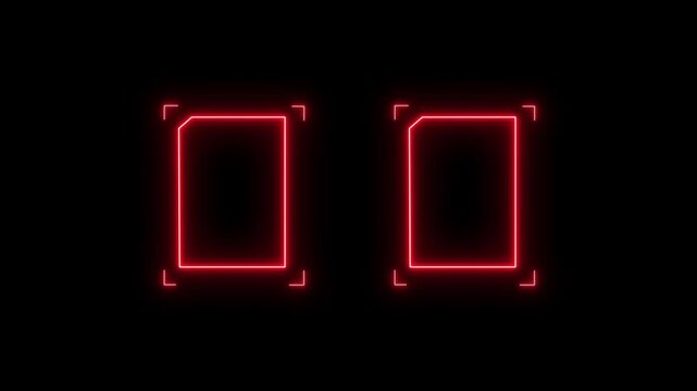Universal Technology neon Line and frame Video overlay Futuristic HUD Head up display interface template with basic geometry line element. This tech border UI viewfinder video is full HD and looping.
