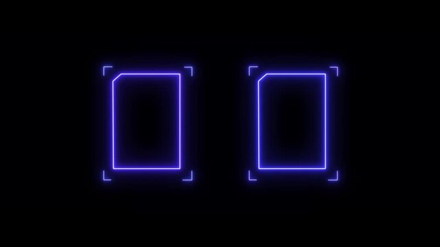 Universal Technology neon Line and frame Video overlay Futuristic HUD Head up display interface template with basic geometry line element. This tech border UI viewfinder video is full HD and looping.