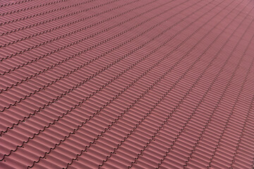 Red metal roof tile texture background