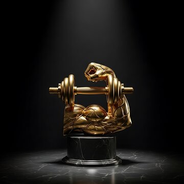 Gold Muscle Award Trophy.