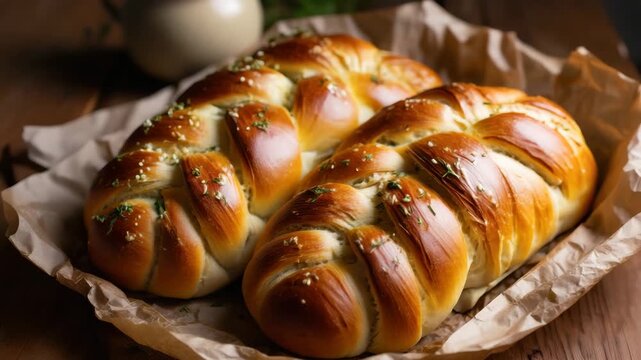 Challah bread for Sukkot, braided loaf, Jewish holiday food, autumn festival tradition, festive table, homemade baking, golden crust, kosher bread, cultural cuisine, celebration meal