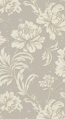 Elegant Floral Wallpaper: Intricate floral design in a classic, timeless style, perfect for adding a touch of sophistication and refined beauty to any space.