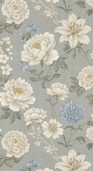 Floral Elegance: Intricate floral arrangement on a textured background with neutral tones, exuding sophistication. 