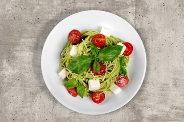 Delicious classic Italian dish spaghetti pasta in plate
