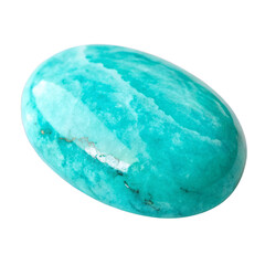 Watercolor Oval Turquoise Gemstone with White Veins Isolated