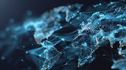A visually stunning representation of global connectivity, a network of interconnected lines weaving across a digitally rendered world map, highlighting the intricate bonds of communication.