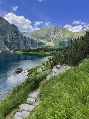 mountain landscape with lake, High Tatras , Europe mountains