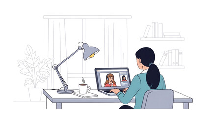 Remote Work and Hybrid Office Set – Vector Illustration of Modern Workspace Concepts AI EPS PNG JPEG