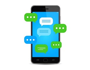 Smartphone with chat messages