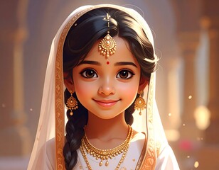 Smiling child in traditional attire