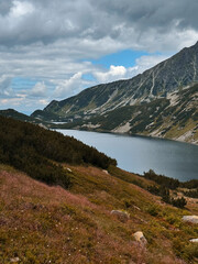 mountain landscape with lake, High Tatras , Europe mountains