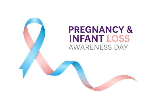 Pregnancy and infant loss awareness day ribbon isolated on transparent background