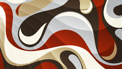 Obraz premium Contrasting spotted abstract background. Beautiful composition of overlapping smooth translucent shapes, wavy stripes. template for your projects.