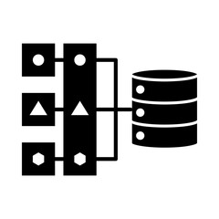 Data Pipeline Icon, Data flow, Data integration, Automated data process, Data processing system, and Workflow automation. Vector illustration.